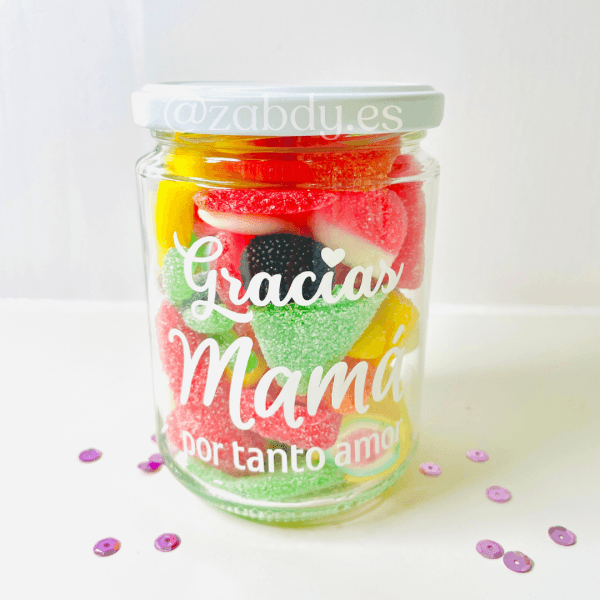 Bote de Gominolas: "Gracias Mamá por Tanto Amor" - Imagen 2